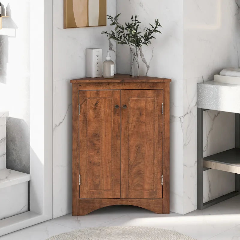 Triangle Bathroom Storage Cabinet with Adjustable Shelves