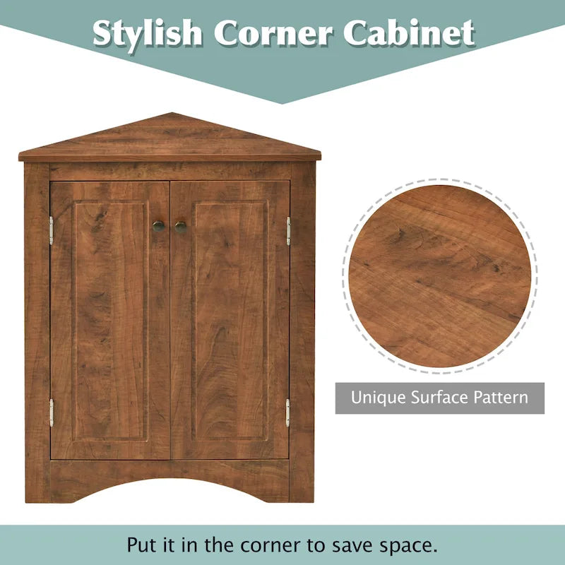 Triangle Bathroom Storage Cabinet with Adjustable Shelves