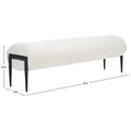 Upholstered Linen Bench with Black Metal Legs - 57Wx19Dx19H