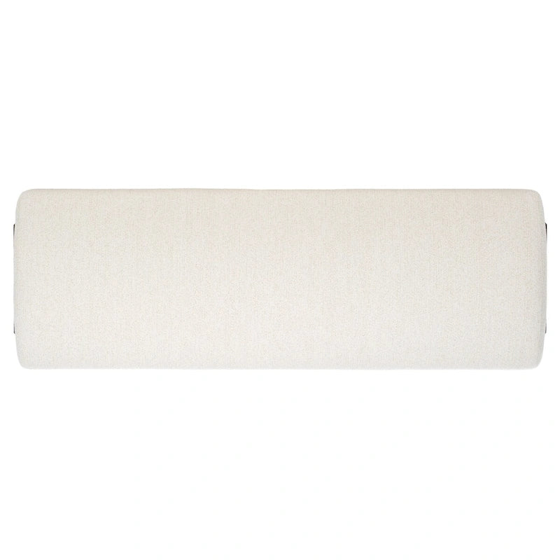 Upholstered Linen Bench with Black Metal Legs - 57Wx19Dx19H